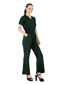 Women's Crepe Green Casual Jumpsuit-thumb4
