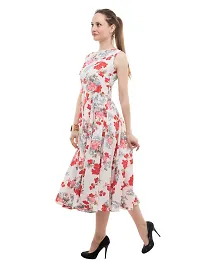 Women's Multicoloured Crepe Fit And Flare Dress-thumb1