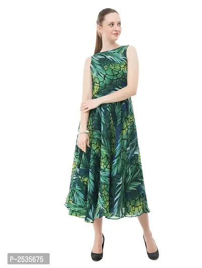 Women's Multicoloured Crepe Fit And Flare Dress