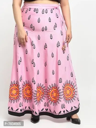 Stylish Pink Rayon Printed Skirts For Women