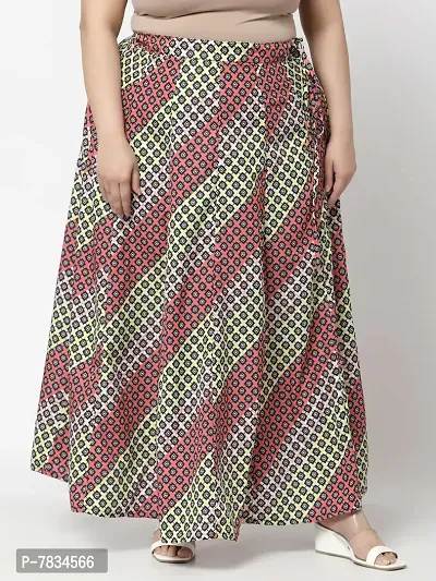 Stylish Multicoloured Crepe Printed Skirts For Women-thumb5