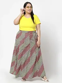 Stylish Multicoloured Crepe Printed Skirts For Women-thumb1