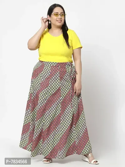 Stylish Multicoloured Crepe Printed Skirts For Women-thumb2