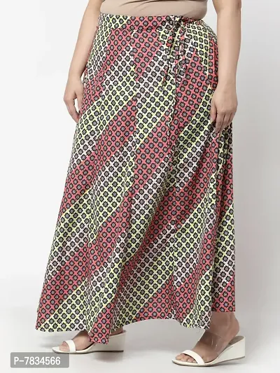 Stylish Multicoloured Crepe Printed Skirts For Women-thumb0