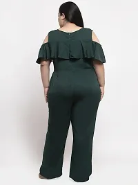 Reliable Green Crepe Solid Basic Jumpsuit For Women-thumb1