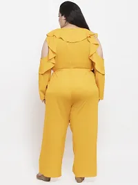 Reliable Yellow Crepe Solid Basic Jumpsuit For Women-thumb1