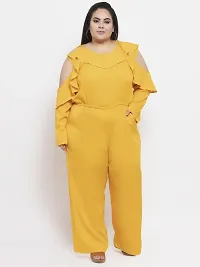 Reliable Yellow Crepe Solid Basic Jumpsuit For Women-thumb4