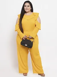 Reliable Yellow Crepe Solid Basic Jumpsuit For Women-thumb3