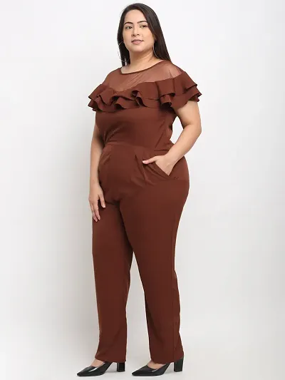 Reliable Crepe Solid Basic Jumpsuit For Women