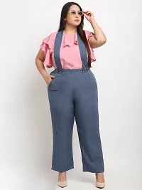 Reliable Pink Crepe Solid Basic Jumpsuit For Women-thumb2
