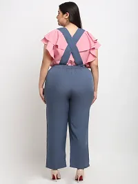 Reliable Pink Crepe Solid Basic Jumpsuit For Women-thumb4