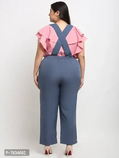 Reliable Pink Crepe Solid Basic Jumpsuit For Women-thumb5