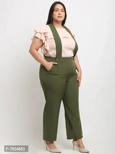 Reliable Beige Crepe Solid Basic Jumpsuit For Women