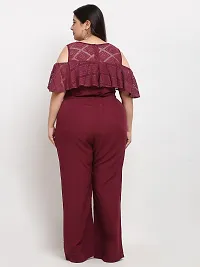 Reliable Maroon Crepe Solid Basic Jumpsuit For Women-thumb2