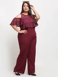 Reliable Maroon Crepe Solid Basic Jumpsuit For Women-thumb1