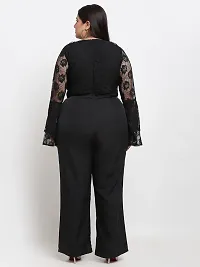 Reliable Black Crepe Solid Basic Jumpsuit For Women-thumb2