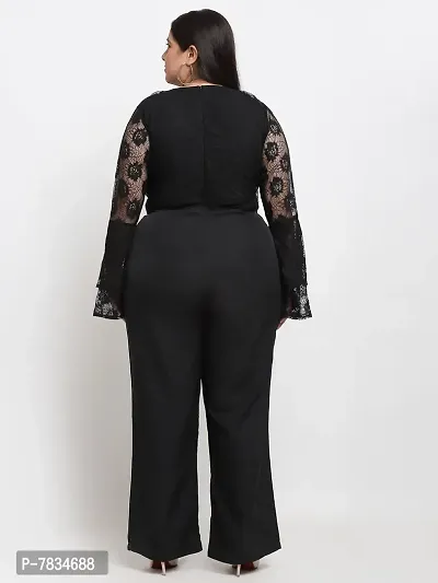 Reliable Black Crepe Solid Basic Jumpsuit For Women-thumb3