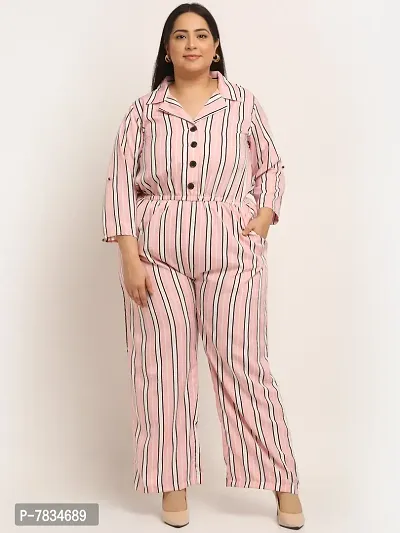 Reliable Pink Crepe Printed Basic Jumpsuit For Women-thumb5