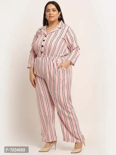 Reliable Pink Crepe Printed Basic Jumpsuit For Women-thumb2