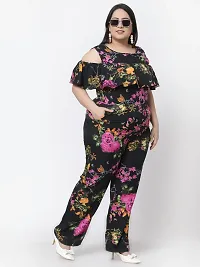 Reliable Black Crepe Printed Basic Jumpsuit For Women-thumb1