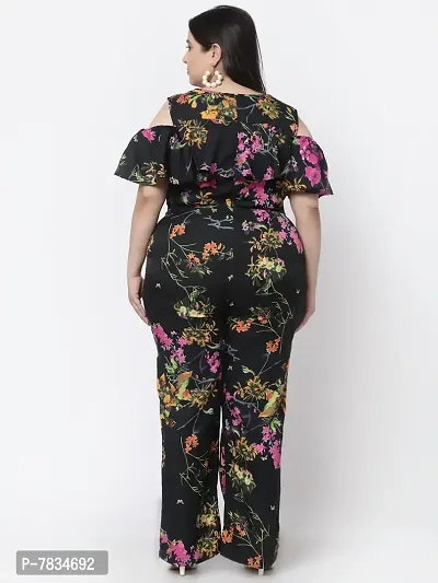 Reliable Black Crepe Printed Basic Jumpsuit For Women-thumb4