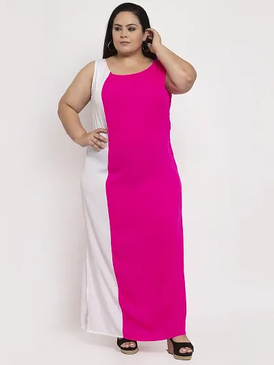 Plus Sizes Printed Crepe Maxi Dresses