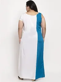 Stylish White Crepe Solid Maxi Length Dresses For Women-thumb2