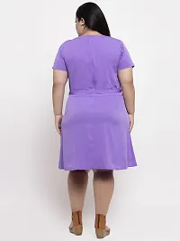 Stylish Purple Crepe Solid Knee Length Dresses For Women-thumb1