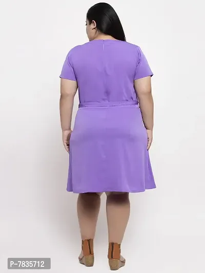 Stylish Purple Crepe Solid Knee Length Dresses For Women-thumb2