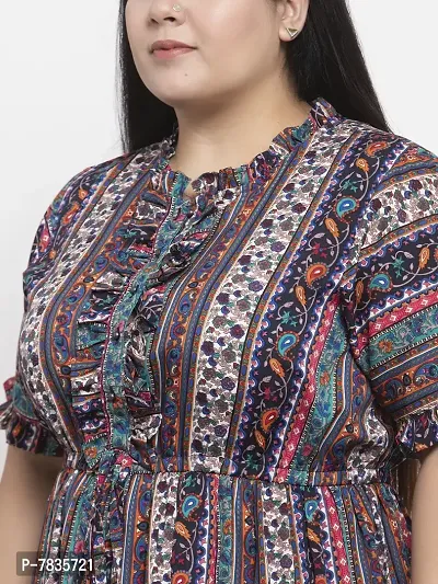 Multicoloured Crepe Printed Dresses For Women-thumb3