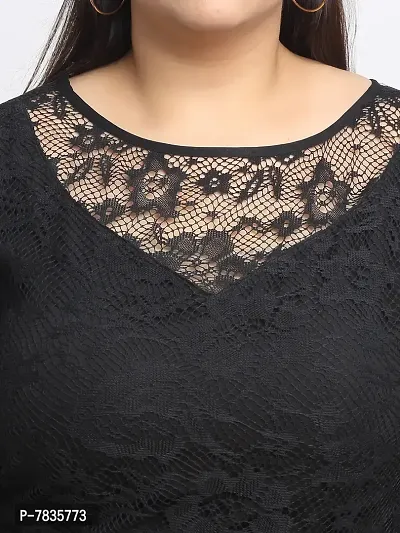 Stylish Black Crepe Solid Maxi Length Dresses For Women-thumb3