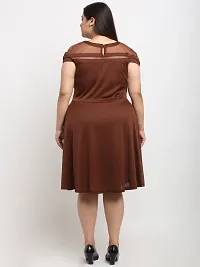 Stylish Brown Crepe Solid Knee Length Dresses For Women-thumb3