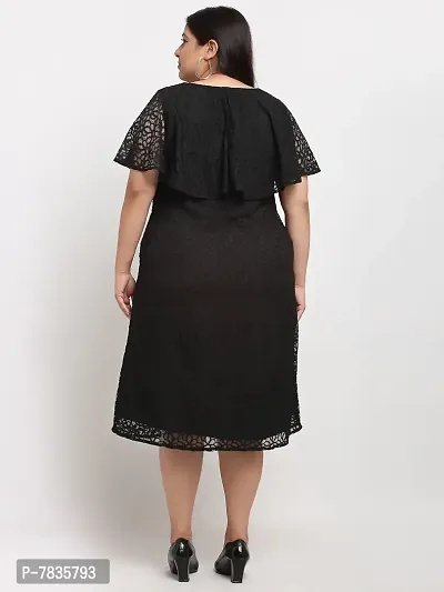 Stylish Black Crepe Solid Knee Length Dresses For Women-thumb3