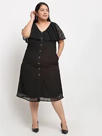 Stylish Black Crepe Solid Knee Length Dresses For Women-thumb4