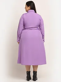 Stylish Purple Crepe Solid Maxi Length Dresses For Women-thumb3