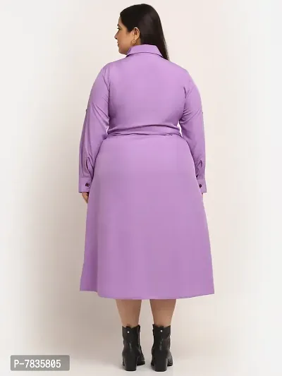 Stylish Purple Crepe Solid Maxi Length Dresses For Women-thumb4
