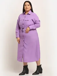 Stylish Purple Crepe Solid Maxi Length Dresses For Women-thumb1