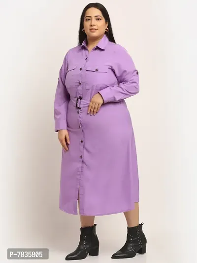 Stylish Purple Crepe Solid Maxi Length Dresses For Women-thumb2