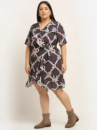 Stylish Multicoloured Crepe Printed Knee Length Dresses For Women-thumb1