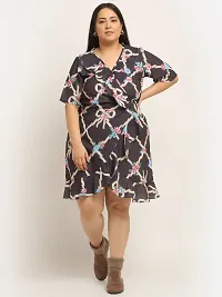 Stylish Multicoloured Crepe Printed Knee Length Dresses For Women-thumb4
