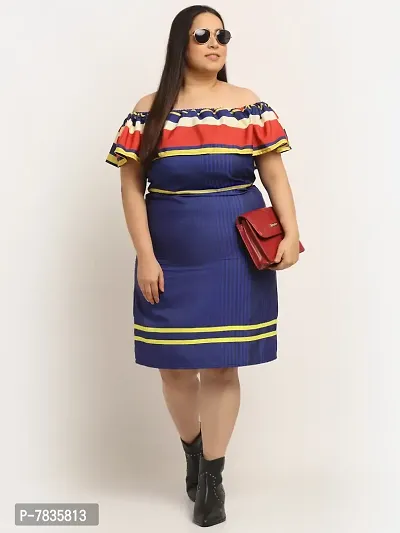 Stylish Multicoloured Crepe Printed Knee Length Dresses For Women-thumb0