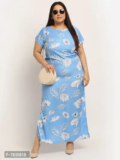 Stylish Multicoloured Crepe Printed Maxi Length Dresses For Women