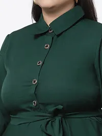 Stylish Green Crepe Solid Maxi Length Dresses For Women-thumb2