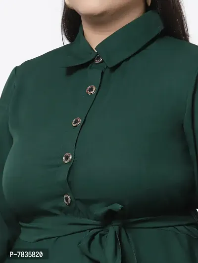 Stylish Green Crepe Solid Maxi Length Dresses For Women-thumb3