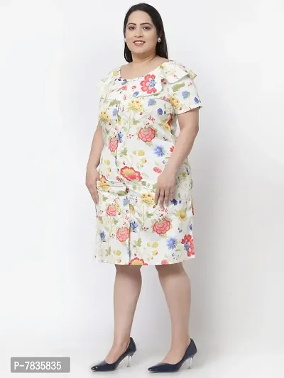 Stylish Multicoloured Crepe Printed Knee Length Dresses For Women
