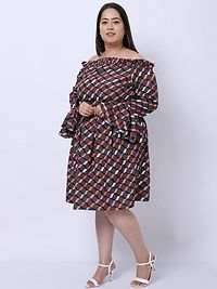 Stylish Multicoloured Crepe Printed Knee Length Dresses For Women-thumb2