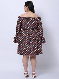 Stylish Multicoloured Crepe Printed Knee Length Dresses For Women-thumb4