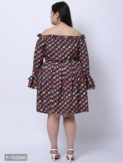 Stylish Multicoloured Crepe Printed Knee Length Dresses For Women-thumb5