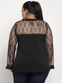 Contemporary Black Crepe Solid Casual Tops For Women-thumb3