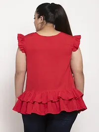 Contemporary Red Crepe Solid Casual Tops For Women-thumb3